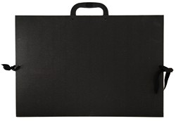 Carpeta negra de cintas forrada con tela y asa: 51x72
