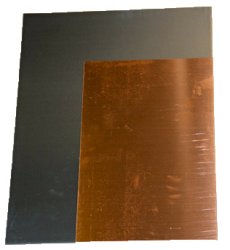 25 x 33,3: Plancha de cobre extra: grosor 1 mm