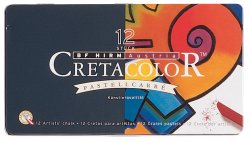 Caja metálica con 12 cretas Cretacolor Pastelcarré.