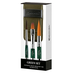 Escoda: set verde con 3 pinceles de viaje