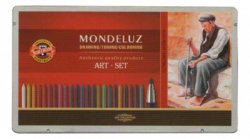 Caja metálica con 36 lápices acuarelables Mondeluz.