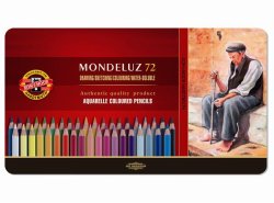 Caja metálica con 72 lápices acuarelables Mondeluz.
