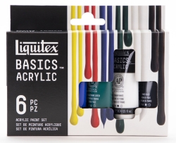 Set de acrílicos Liquitex Basics con 6 tubos de 22 ml
