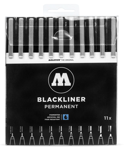 Molotow: pack de 11 rotuladores calibrados Blackliner 