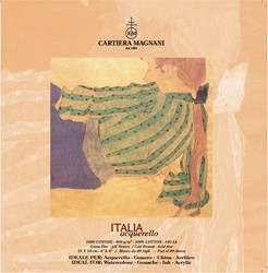 Bloc de acuarela Cartiera Magnani Acquarello Italia, 20 hojas, encolado por un lado, de 20 x 20 cm, 300 gr/m2, grano fino