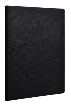 Bloc de dibujo Clairefontaine encolado por un lado con lomo de tela, de 96 hojas tamaño A5 y 90 g/m2. Cubierta efecto piel color negro