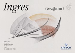 Bloc de dibujo Ingres de 20 hojas encolado por un lado de 32,5 x 46 cm, 108 gr/m2