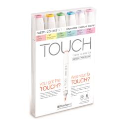 Shin Han: Set con 6 rotuladores Touch Twin Brush Marker (tonos pastel)