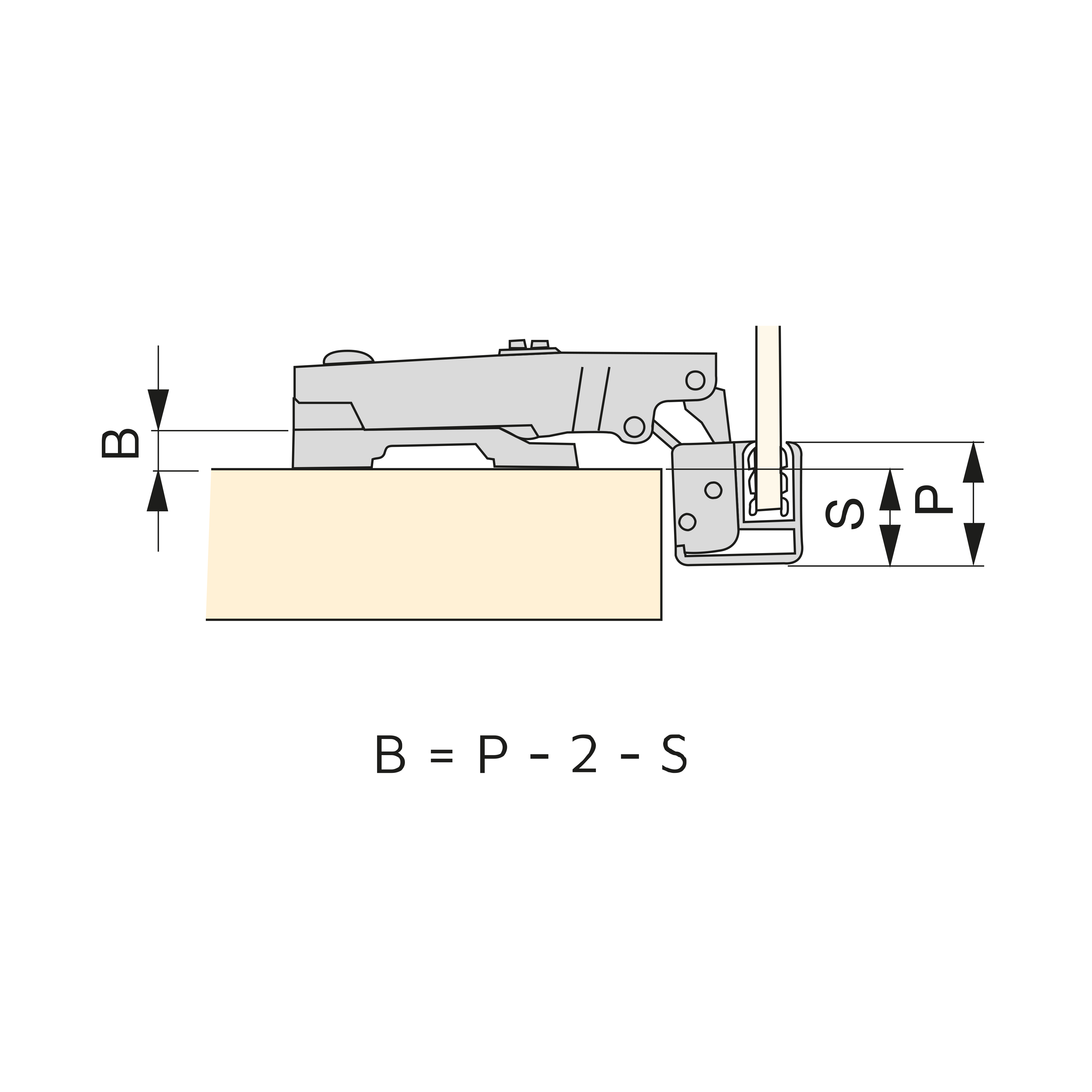 Bisagra X91 recta para perfiles de aluminio 110° (10 unidades) - Ítem1