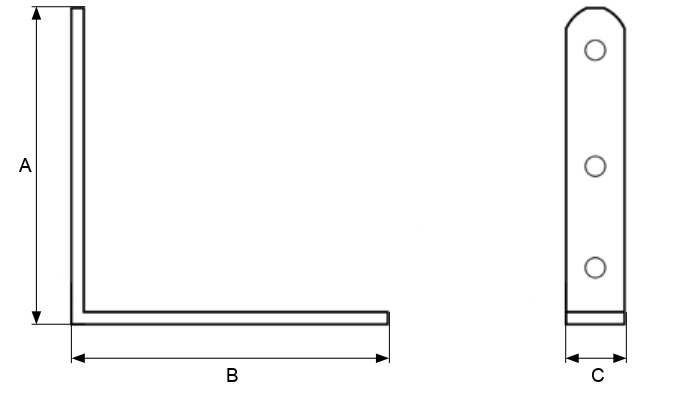 Caja (100) Escuadra de refuerzo bicromatada - Ítem1