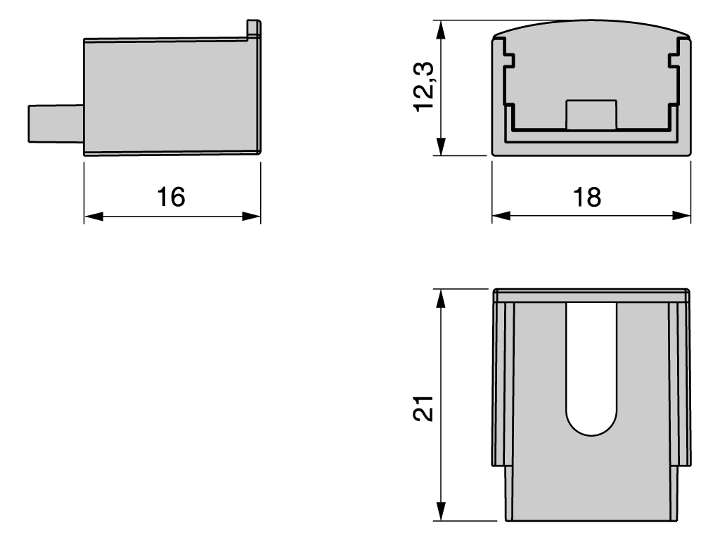 Kit perfil aluminio LED superficie+difusor +tapas - Ítem4