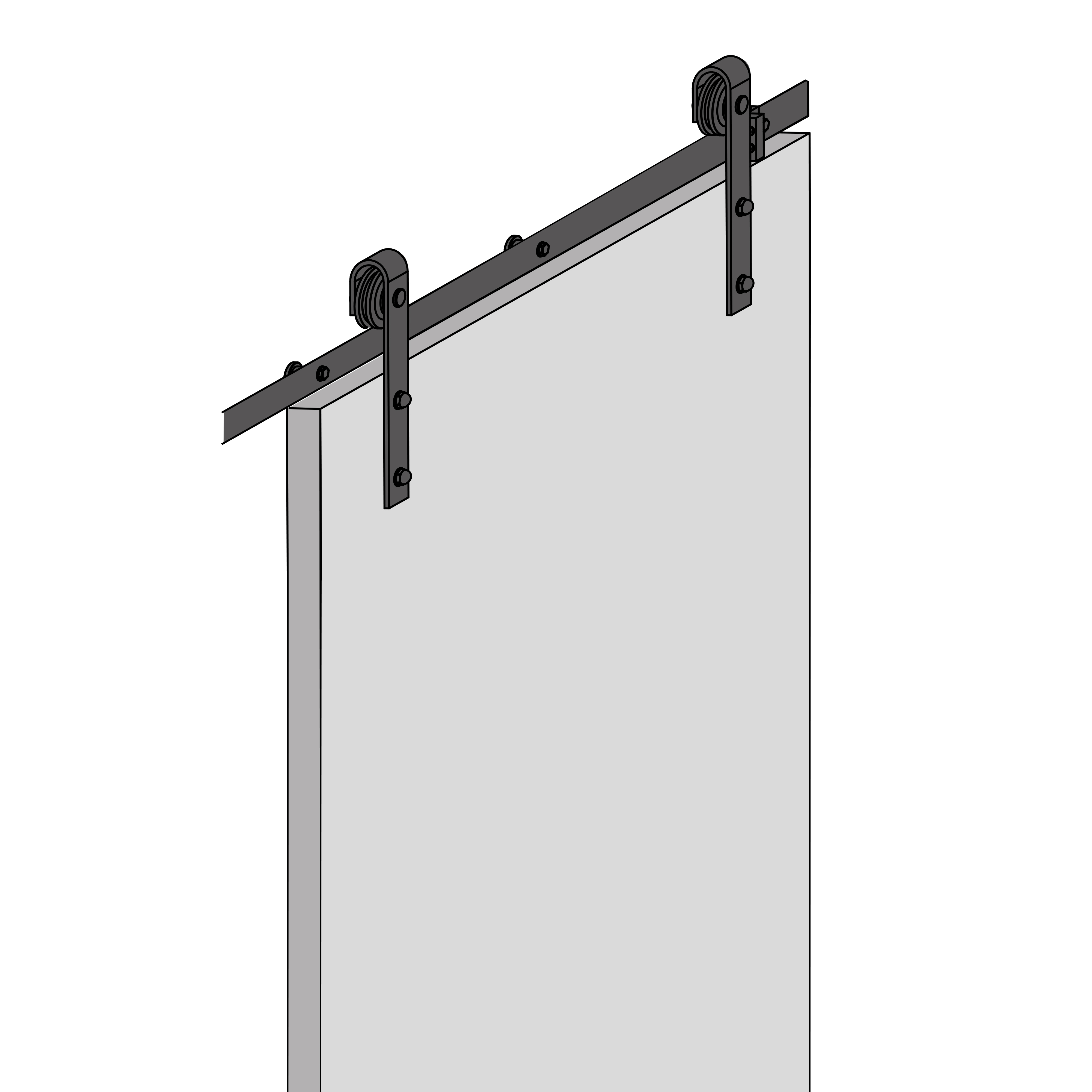 Emuca Kit de herrajes para una puerta corredera colgada de madera Barn, Con cierre suave, tableros no incluidos, Acero y Plástico, Pintado negro - Ítem22