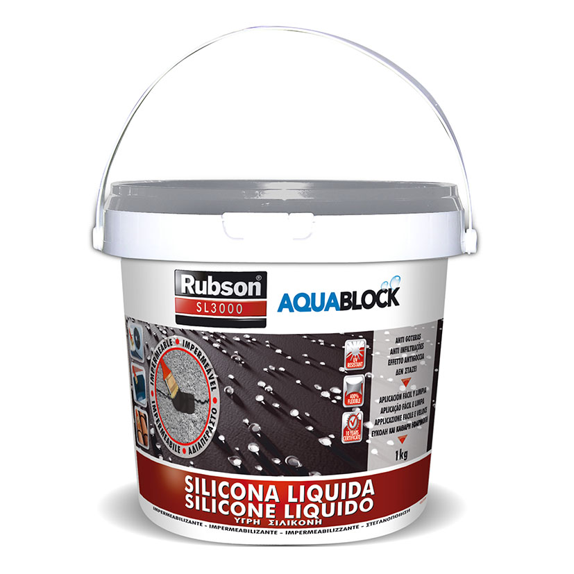 SILICONA LÍQUIDA AQUABLOCK 1 KG.GRIS