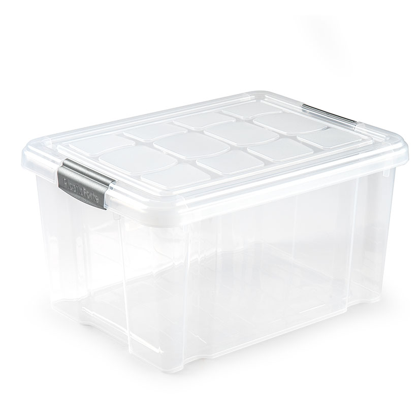 CAJA PLAST. 16L. PLATA 40X30X21 CM.