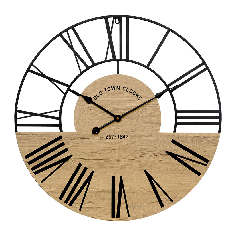 RELOJ PARED CLOVIS MDF/METAL 70 CM.