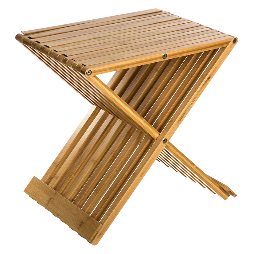 TABURETE PLEGABLE 40X32X45CM. BAMBU