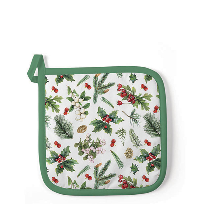 SERIE WINTER GREENERY.AGARRADOR 20X20 CM
