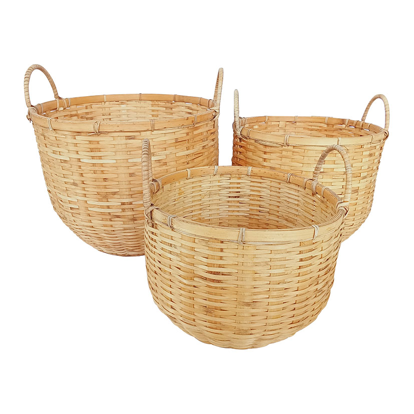 CESTA BAMBU NATURAL 3 UN. FORMA U C/ASAS