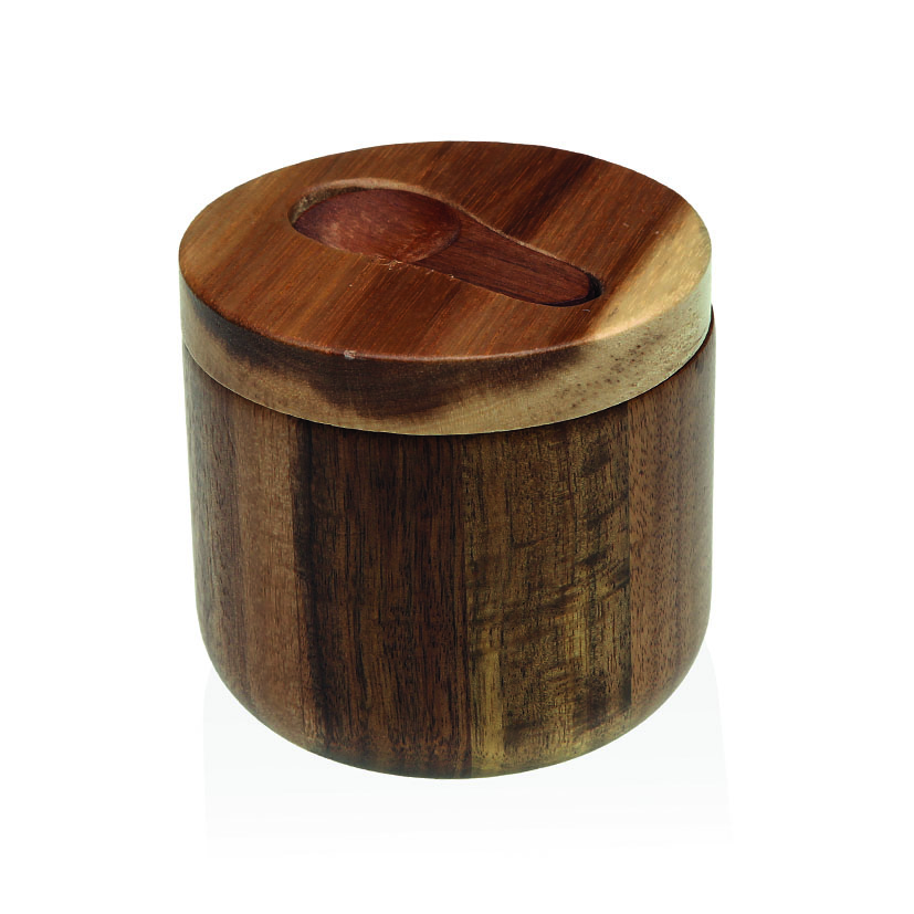 BOTE ESPECIAS CON CUCHARA 10X10X9,6CM.