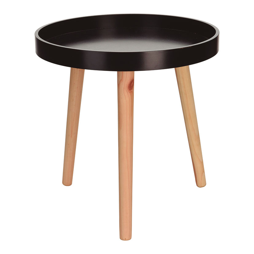 MESA MADERA Ø 39X40 CM. NEGRO/MADERA