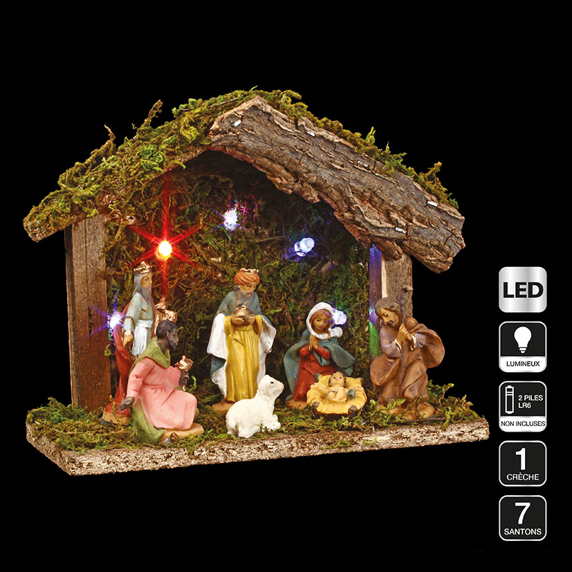 PORTAL DE BELEN 7 FIGURAS 5 LEDS.13,50CM