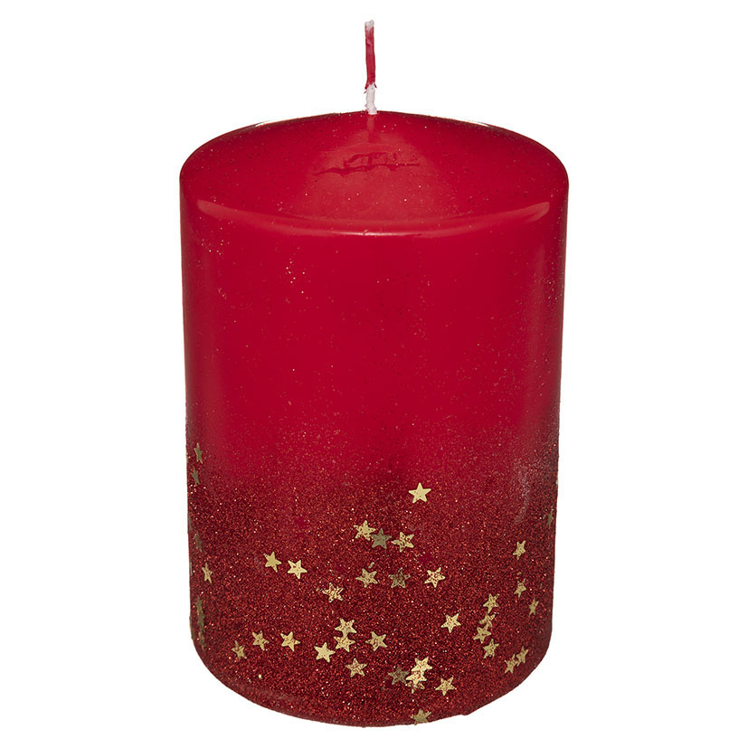 VELA DECORADA 10X15 CM. ROJA