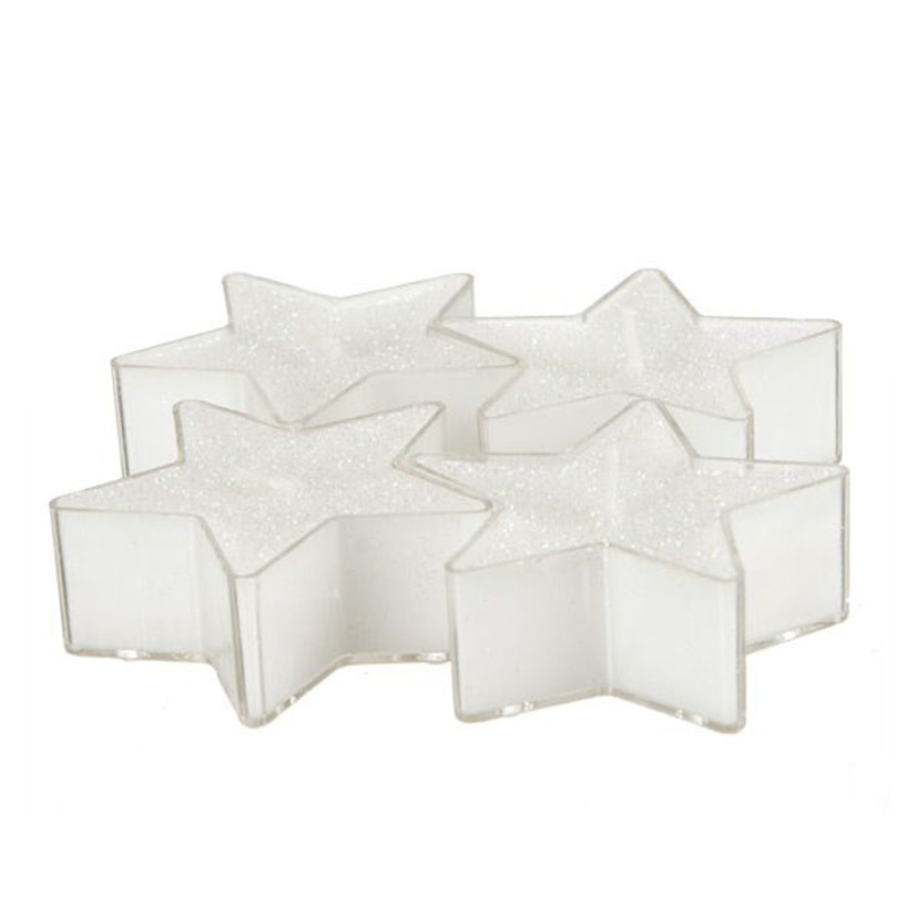 4 Velas decorativas estrella , blanca