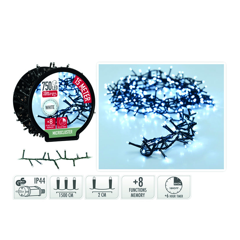 MICROCLUSTER 750 LED LUZ BLANCA 15M.