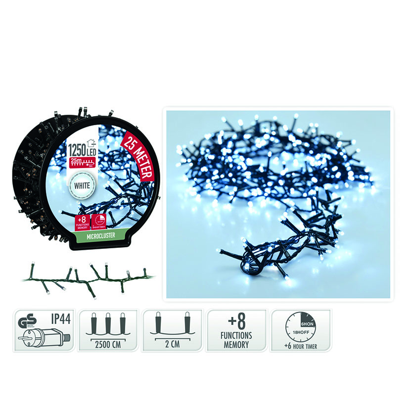 MICROCLUSTER 1250 LED LUZ BLANCA 20M.