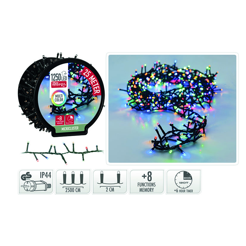 MICROCLUSTER 1250 LED MULTICOLOR 20M
