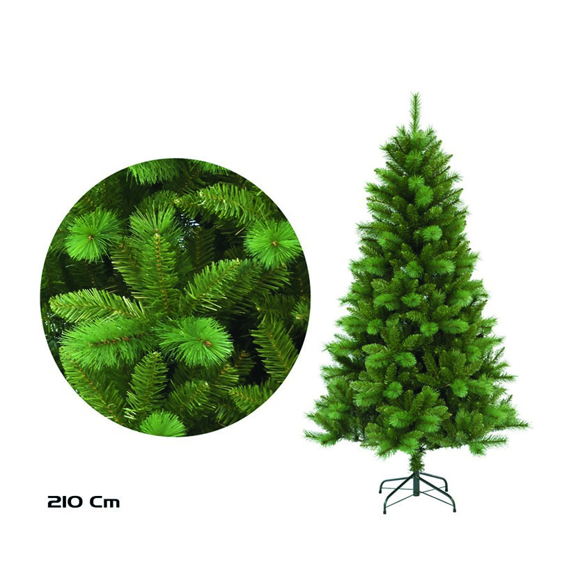 Sapin de Noël bicolore avec aiguilles de pin, 1037 pointes, 210 cm