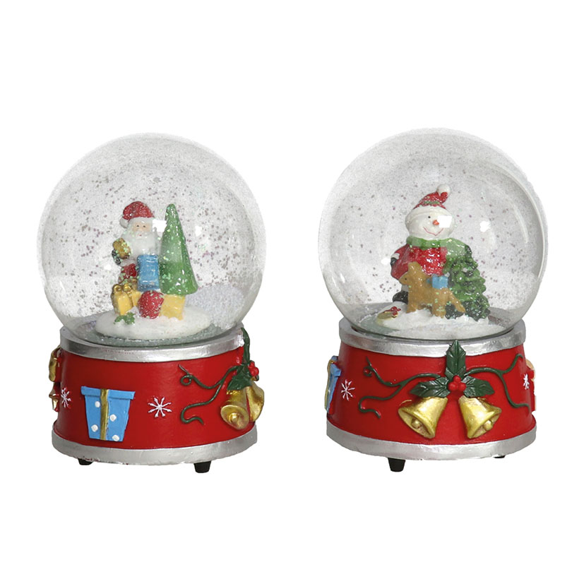 BOLA NIEVE STA CLAUS 10XH.14 CM. SURTIDA