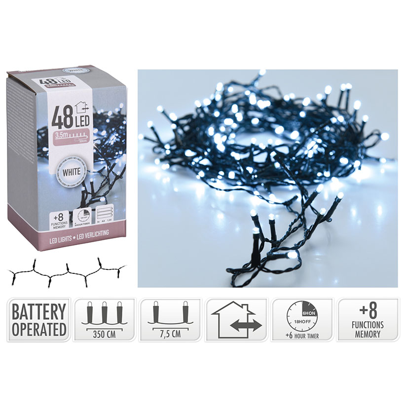 ILUMINACION 48LED INTER. C/BATER. BLNCA