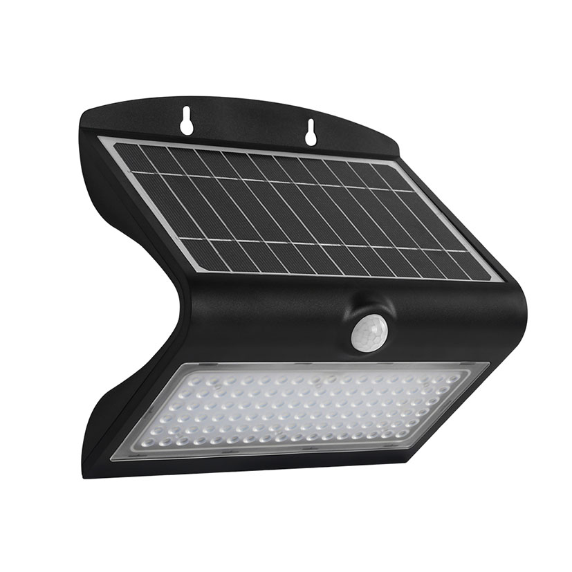 APLIQUE SOLAR LED 8W 6000K IP65 NEGRO