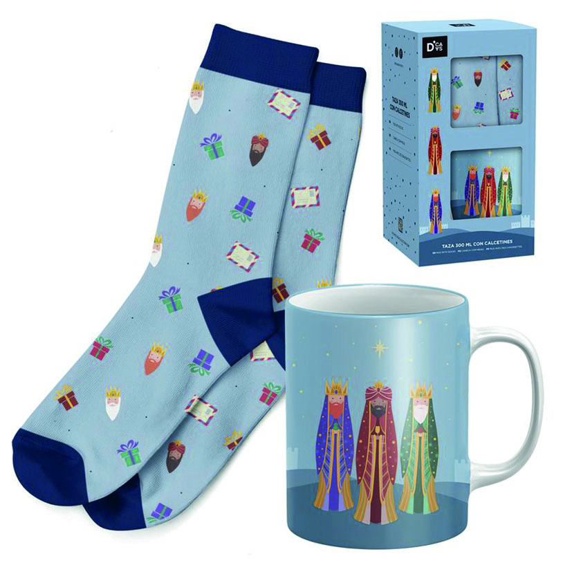 TAZA 300 ML C/CALCETIN T38-42 REYES MAGO