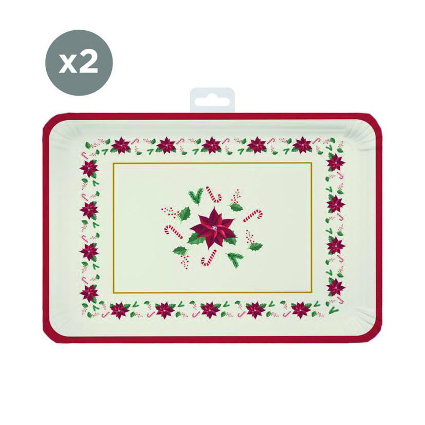 BANDEJAS 25X34 CM.NAVIDAD 2 UNIDADES