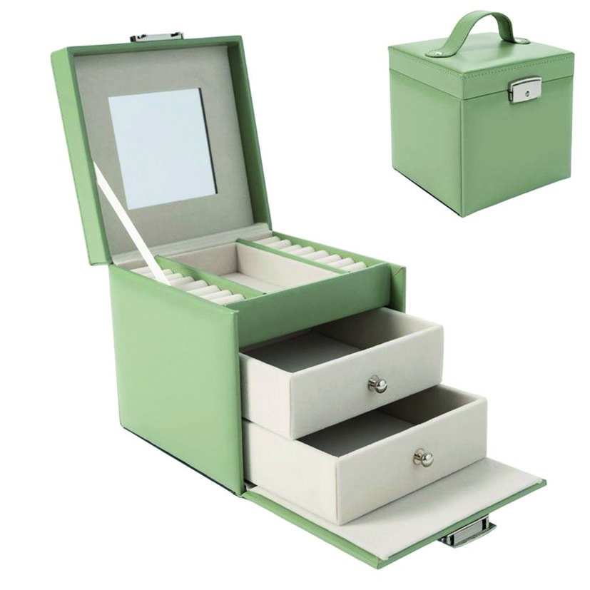 JOYERO 2 CAJONES VERDE BASIL