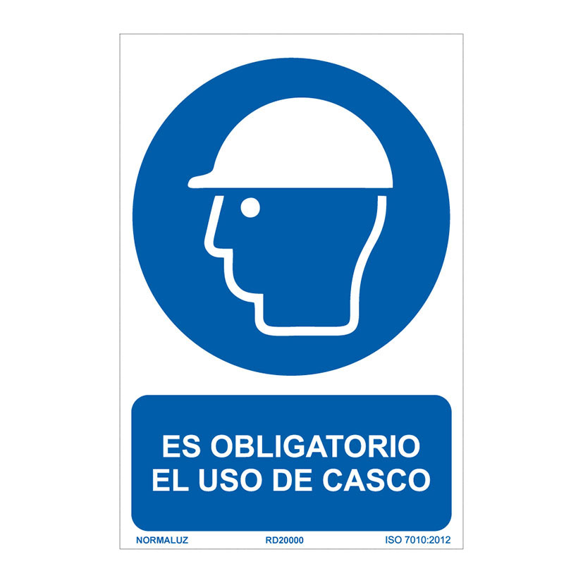 SEÑAL OBLIG USO DEL CASCO 210X300MM