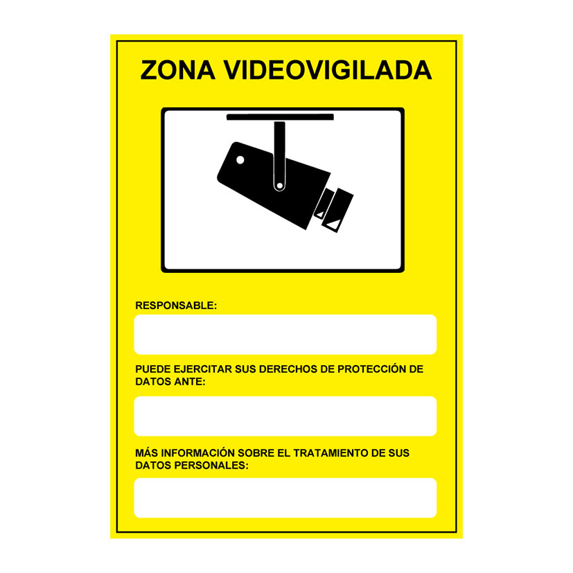 SEÑAL PELIG ZONA VIDEOVIGILADA 210X300MM