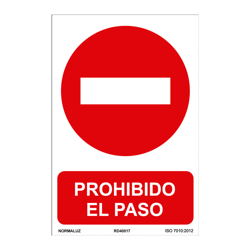 SEÑAL PROHIBIDO EL PASO 210X300MM