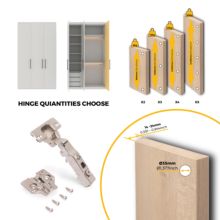 Emuca Lote de 20 bisagras rectas X91N con suplementos para atornillar, Altura 0, Acero, Niquelado - Ítem6