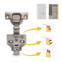 Emuca Lote de 20 bisagras rectas X91N con suplementos para atornillar, Altura 0, Acero, Titanio - Ítem5