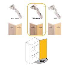 Emuca Lot de 20 charnières coudées X91 à fermeture amortie avec embases à visser, Hauteur 0, Acier, Nickelé - Item4