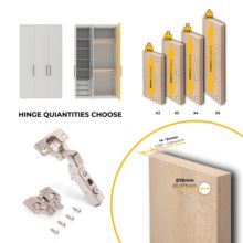 Emuca Lot de 20 charnières coudées X91 à fermeture amortie avec embases à visser, Hauteur 0, Acier, Nickelé - Item5