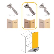 Emuca Lote de 20 bisagras codo X91 con cierre suave y suplementos Euro, Altura 0, Niquelado, Titanio - Ítem2