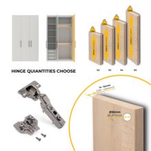 Emuca Lote de 20 bisagras codo X91 con cierre suave y suplementos Euro, Altura 0, Niquelado, Titanio - Ítem3