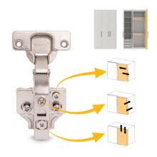 Emuca Lote de 20 bisagras rectas X91N con suplementos de montaje mixto, Diámetro 5x9.5mm, Altura 0, Acero, Niquelado - Ítem4