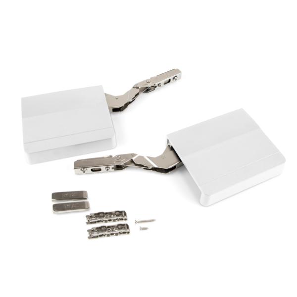 Emuca Compas Agile Smart pour porte relevable, 480 - 1250, Plastique blanc, Acier et Plastique.
