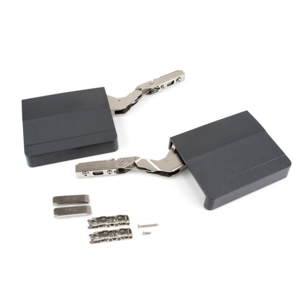 Emuca Compas Agile Smart pour porte relevable, 480 - 1250, Plastique gris antracite, Acier et Plastique.