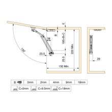 Emuca Compás para puertas elevables Altius One, Rango de fuerza 576-959, Acero, Titanio - Ítem2